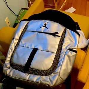 Silver Jordan back pack